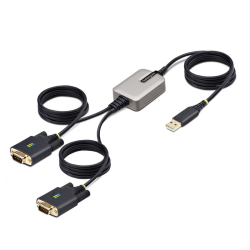 StarTech.com 13ft (4m) 2-Port USB to Serial Adapter Cable, Interchangeable DB9 Screws/Nuts, COM Retention, USB-A to DB9 RS232, F
