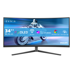 Philips Evnia 34M2C6500/00 computer monitor 86.4 cm (34") 3440 x 1440 pixels Wide Quad HD QD-OLED Grey