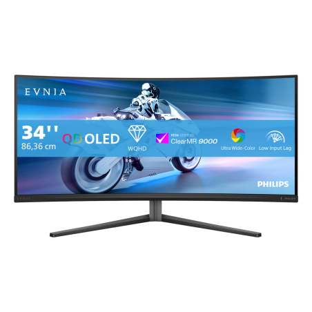 Philips Evnia 34M2C6500/00 computer monitor 86.4 cm (34") 3440 x 1440 pixels Wide Quad HD QD-OLED Grey