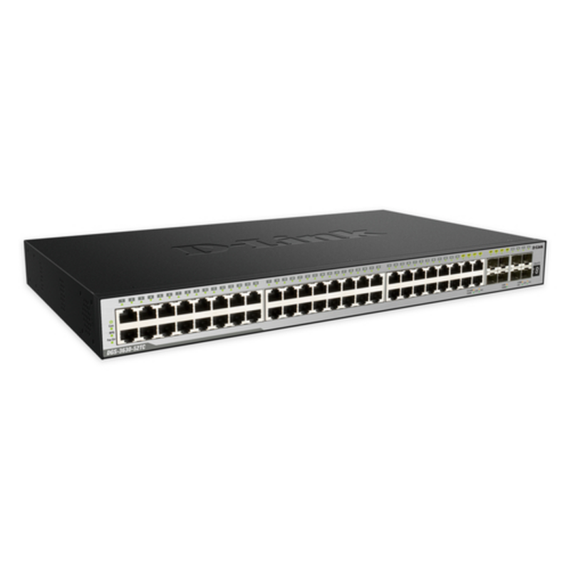 D-Link 48-port Layer 3 Stackable Managed Gigabit Switch including 4 x 1000BaseT/SFP & 4 x 10GE SFP+