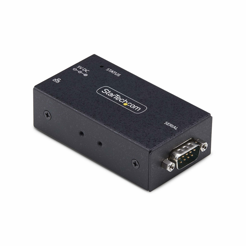 StarTech.com 1-Port Serial to Ethernet Adapter, IP Serial Device Server For Remote RS232 Devices, Wall/DIN Rail Mountable, Metal