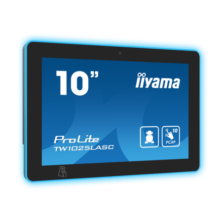 iiyama 10.1” PCAP 10pt touch screen with Android, Power over Ethernet Technology, NFC/RFID reader and a RGB LED bar around the s