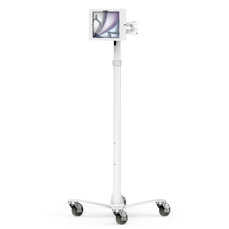 Compulocks iPad Air M2 11" (2024), Apex Enclosure Rolling Cart - Rise Freedom Extended White