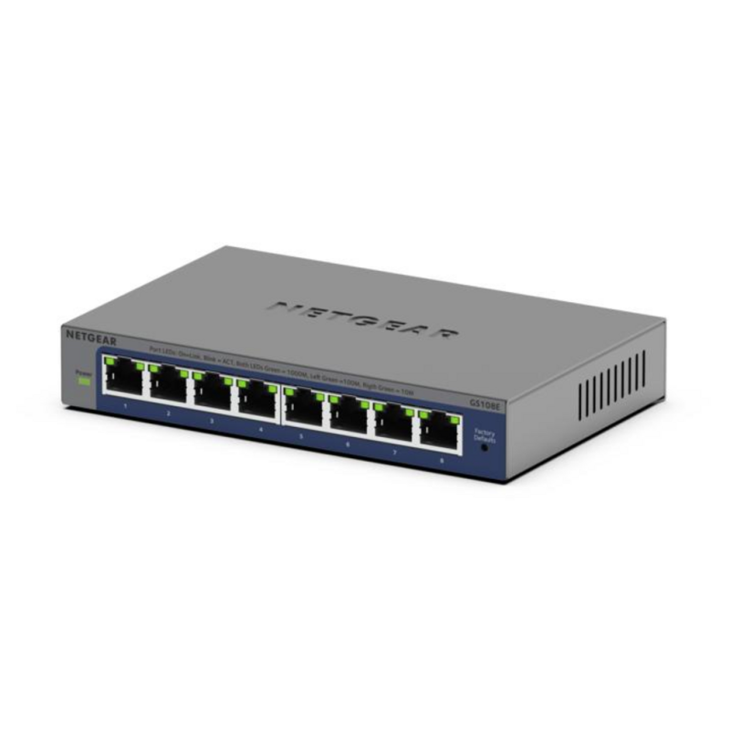NETGEAR GS108Ev4 Unmanaged L2/L3 Gigabit Ethernet (10/100/1000) Grey