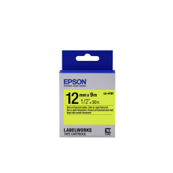 Epson Label Cartridge Fluorescent LK-4YBF Black/Yellow 12mm (9m)