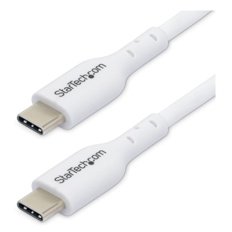 StarTech.com 1m (3.3ft) White USB-C Charging Cable, USB C Cable, USB 2.0 Type-C Laptop Charger Cord, 60W 3A Power Delivery, TPE 