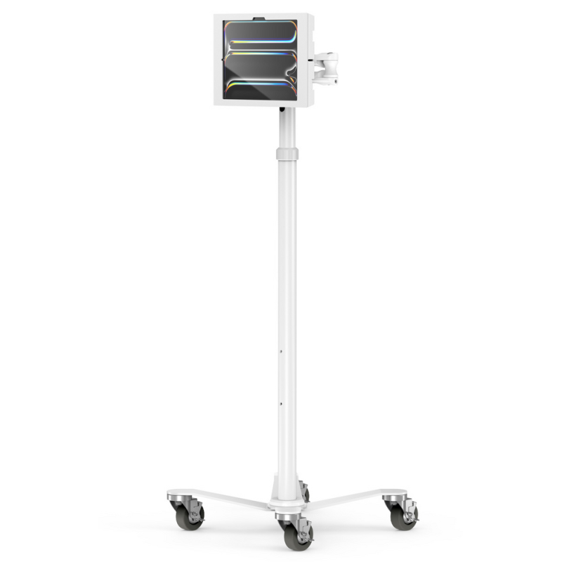 Compulocks iPad Pro M4 13" (2024), Apex Enclosure Rolling Cart - Rise Freedom Extended White