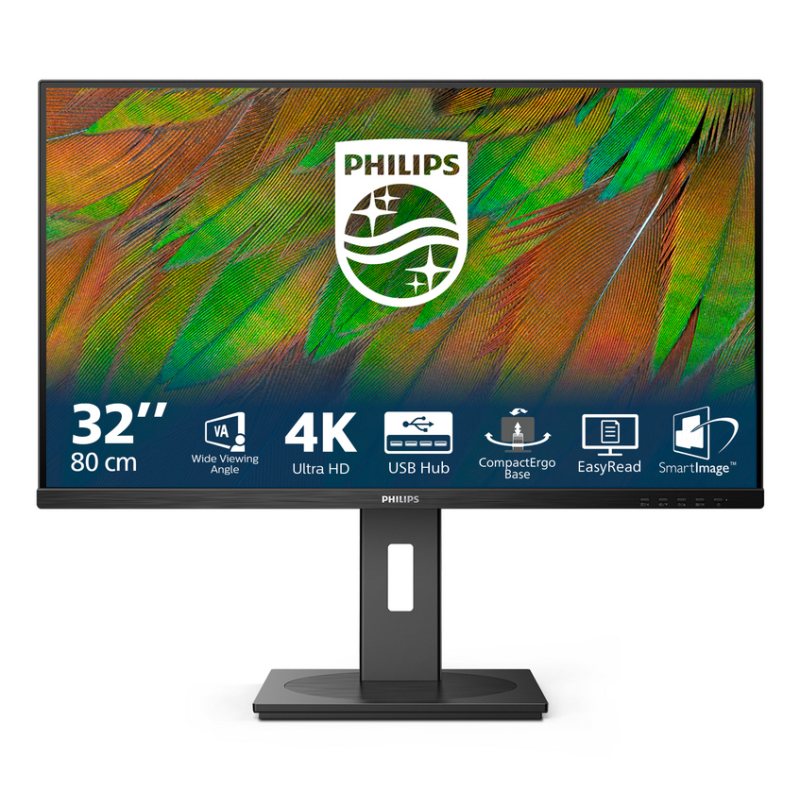 Philips 3000 series 32B1N3800/00 computer monitor 81.3 cm (32") 3840 x 2160 pixels 4K Ultra HD LCD Black