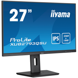 iiyama 27” WQHD IPS technology panel with 150mm height adjustable stand and 100Hz refresh rate