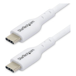 StarTech.com 2m (6.6ft) White USB-C Charging Cable, USB C Cable, USB 2.0 Type-C Laptop Charger Cord, 60W 3A Power Delivery, TPE 