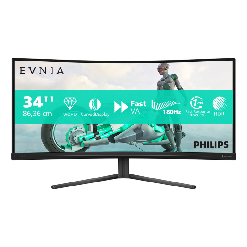 Philips Evnia 34M2C3500L/00 computer monitor 86.4 cm (34") 3440 x 1440 pixels Wide Quad HD LCD Black