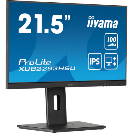 iiyama ProLite 21.5” IPS 3-side borderless monitor with USB hub, 100Hz refresh rate and height-adjustable stand