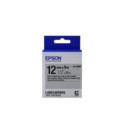Epson Label Cartridge Metallic LK-4SBM Black/Silver 12mm (9m)