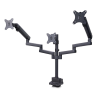StarTech.com Triple Monitor Desk Mount For Up To Three 27in Screens, VESA 75x75/100x100, Tool-Less Arm Adjustments, C-Clamp/Grom