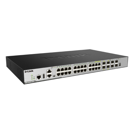 D-Link 24-Port L3 Stackable Managed Gigabit Switch including 4 x 1000BaseT/SFP & 4 x 10GE SFP+