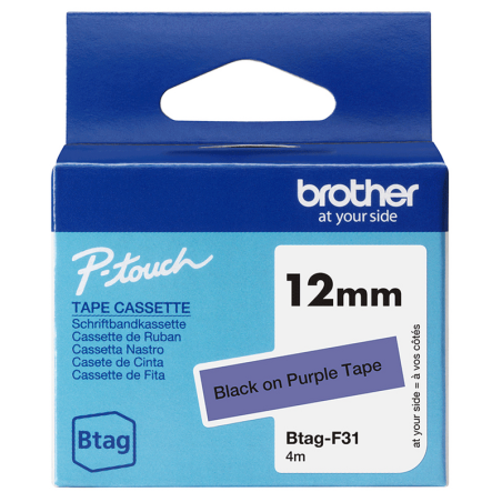 Brother BTAG-F31 label-making tape Black on purple