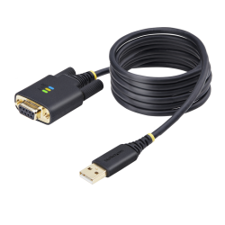 StarTech.com 6.6ft (2m) USB to Null Modem Serial Adapter Cable, COM Retention, FTDI, USB-A to DB9 RS232, Interchangeable DB9 Scr