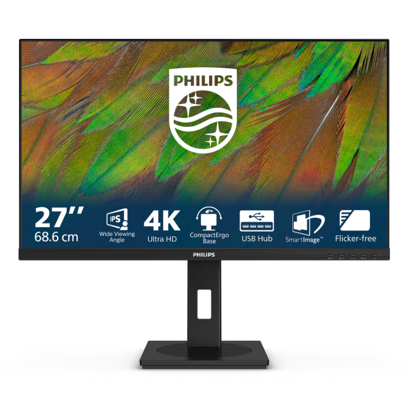 Philips 3000 series 27B1N3800/00 LED display 68.6 cm (27") 3840 x 2160 pixels 4K Ultra HD LCD Black