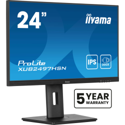 iiyama ProLite 24" IPS technology panel with USB-C dock and RJ45 (LAN)