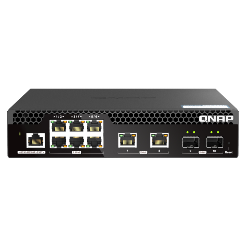QNAP QSW-M2106R-2S2T network switch Managed L2 10G Ethernet (100/1000/10000) 1U Black
