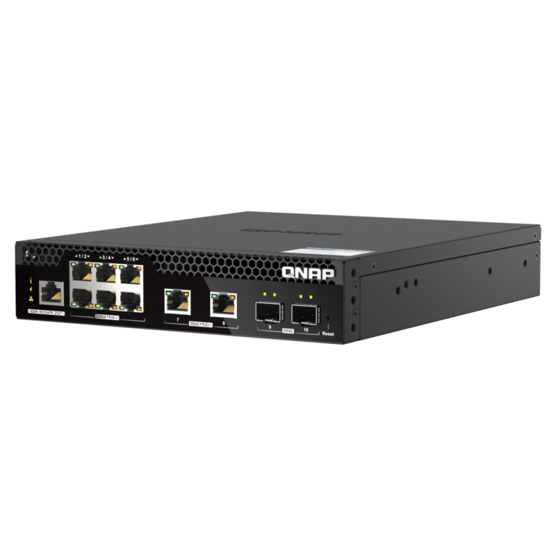 QNAP QSW-M2106PR-2S2T network switch Managed L2 10G Ethernet (100/1000/10000) Power over Ethernet (PoE) 1U Black