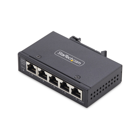 StarTech.com 5-Port Unmanaged Industrial Network Switch, 100/1000 Ethernet, DIN Rail/Wall-Mountable, Rugged IP30 Gigabit Switch,