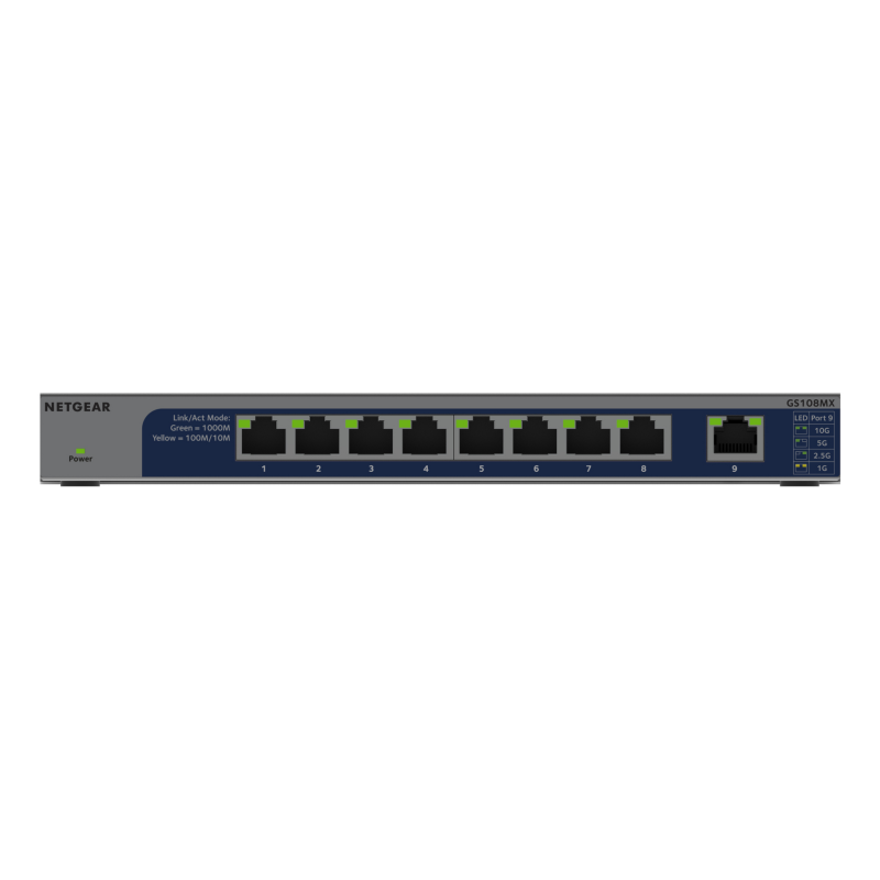 NETGEAR GS108MX-100EUS network switch Unmanaged L2 Gigabit Ethernet (10/100/1000) Desktop/Wall-Mounting