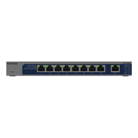 NETGEAR GS108MX-100EUS network switch Unmanaged L2 Gigabit Ethernet (10/100/1000) Desktop/Wall-Mounting