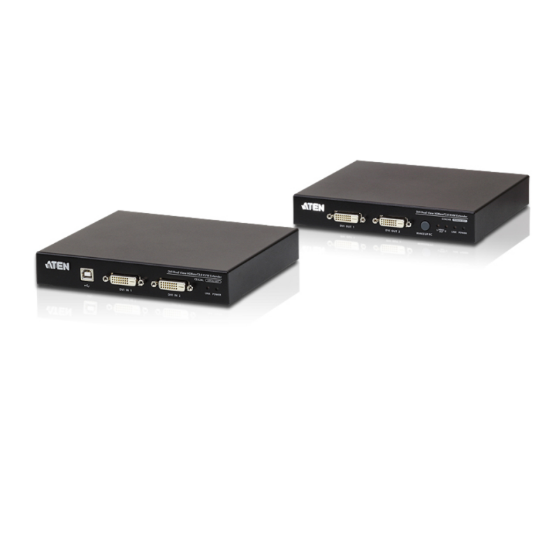 ATEN USB 2.0 DVI Dual View HDBase T2.0 KVM Extender with Audio and RS232 (150m)