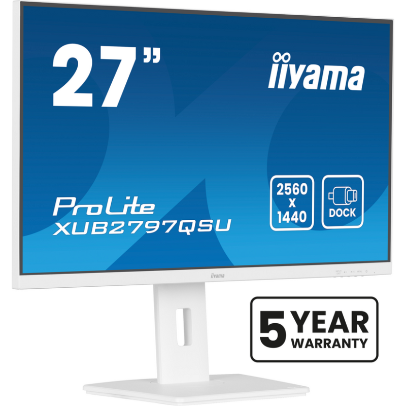 iiyama ProLite 27” QHD IPS technology panel with USB hub and 100Hz refresh rate and 150mm height adjustable stand