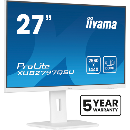 iiyama ProLite 27” QHD IPS technology panel with USB hub and 100Hz refresh rate and 150mm height adjustable stand