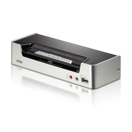 ATEN 2-Port USB HDMI KVM Switch with Audio & USB 2.0 Hub (KVM cables included)