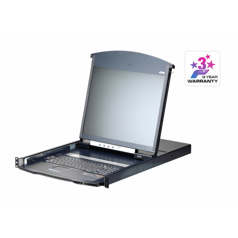 ATEN 16-Port 19” LCD CAT5e/6 KVM over IP Switch 1 local / 1 remote (Dual Rail)