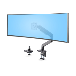 StarTech.com Monitor Desk Mount for up to 49in 32:9 Ultrawide Curved Screens, Mechanical Spring Arm, C-Clamp/Grommet, Tool-Less 
