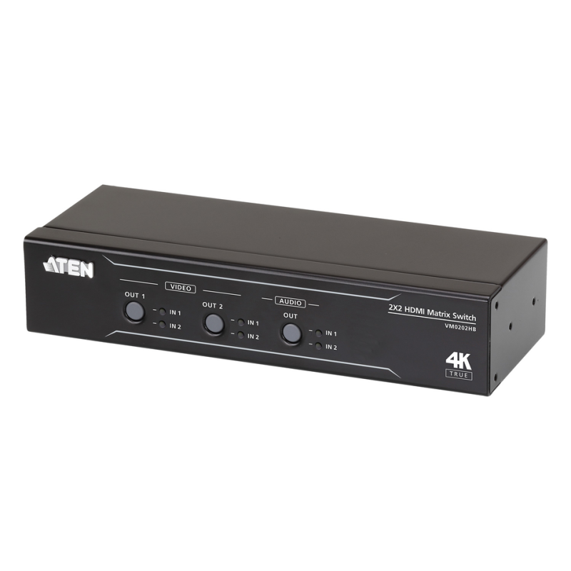 ATEN 2 x 2 True 4K HDMI Matrix Switch with Audio De-Embedder