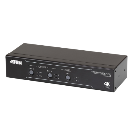 ATEN 2 x 2 True 4K HDMI Matrix Switch with Audio De-Embedder