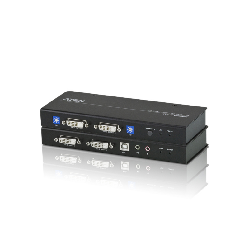 ATEN USB Dual View DVI KVM Extender with Audio and RS-232 (60m)