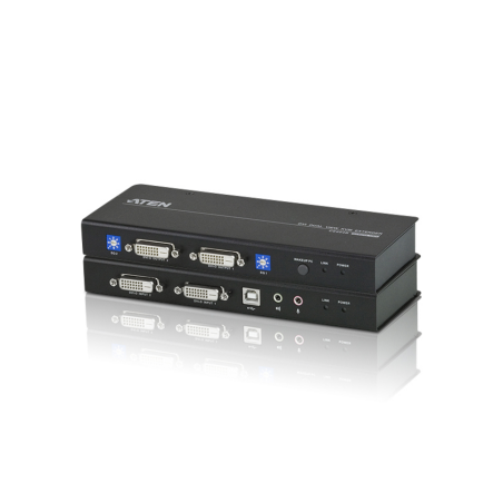 ATEN USB Dual View DVI KVM Extender with Audio and RS-232 (60m)