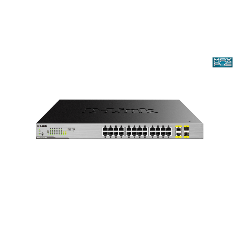 D-Link 24-Port Desktop Gigabit Unmanaged PoE Switch with 2 x 100/1000Mbps Combo Ports