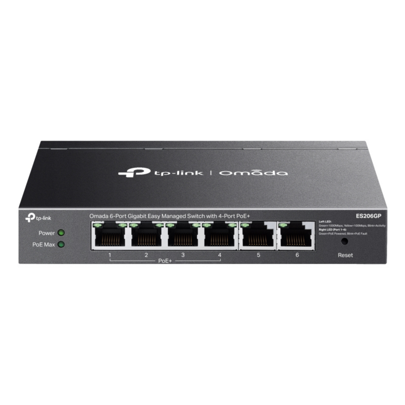 TP-Link Omada ES206GP network switch Managed Gigabit Ethernet (10/100/1000) Power over Ethernet (PoE) Black
