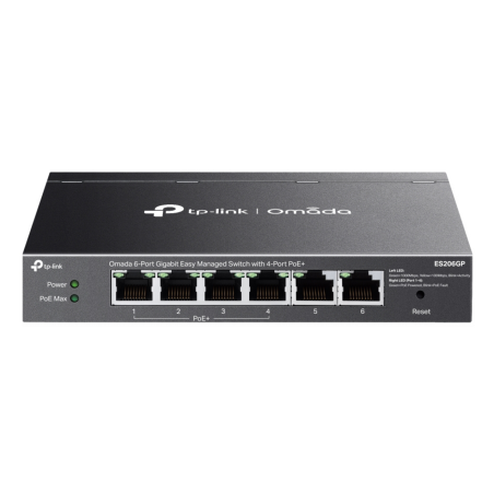 TP-Link Omada ES206GP network switch Managed Gigabit Ethernet (10/100/1000) Power over Ethernet (PoE) Black