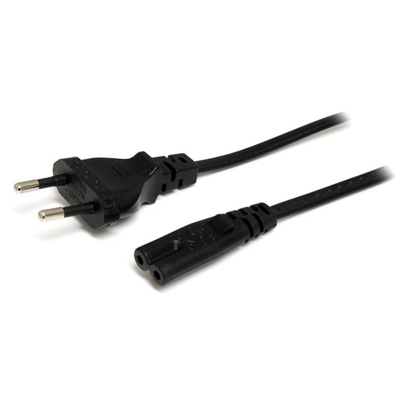 StarTech.com 2m (6ft) Laptop Power Cord, EU Plug to C7, 2.5A 250V, 18AWG, Laptop Replacement Cord, Printer Power Cable, Laptop C