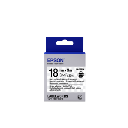Epson Label Cartridge Strong Adhesive LK-5TBW Black/Transparent 18mm (9m)