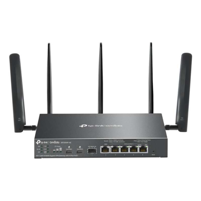 TP-Link ER706WP-4G wireless router Gigabit Ethernet Dual-band (2.4 GHz / 5 GHz) Black