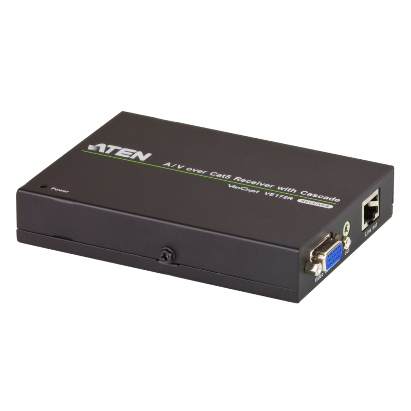 ATEN VE172R AV extender AV receiver Black
