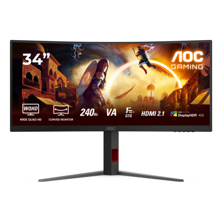 AOC G4 CU34G4Z computer monitor 86.4 cm (34") 3440 x 1440 pixels Wide Quad HD LED Black, Red