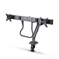 StarTech.com Desk Mount Dual Monitor Arm with Crossbar, Up To 27" Displays, VESA 75x75/100x100, Max 33lb/15kg, C-Clamp, Fully Ar