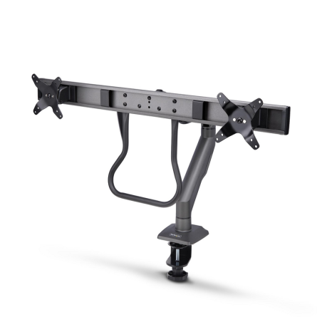 StarTech.com Desk Mount Dual Monitor Arm with Crossbar, Up To 27" Displays, VESA 75x75/100x100, Max 33lb/15kg, C-Clamp, Fully Ar