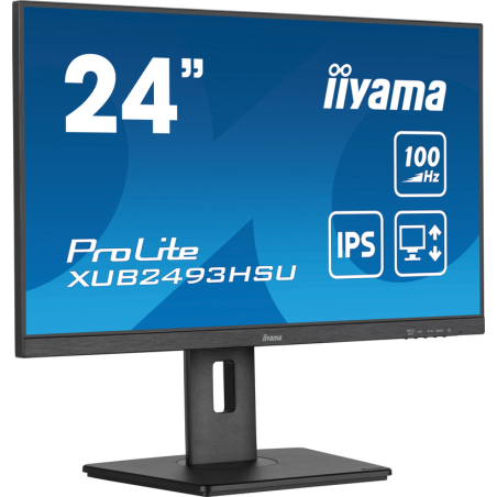 iiyama 24” IPS technology panel with USB hub and 100Hz refresh rate and 150mm height adjustable stand