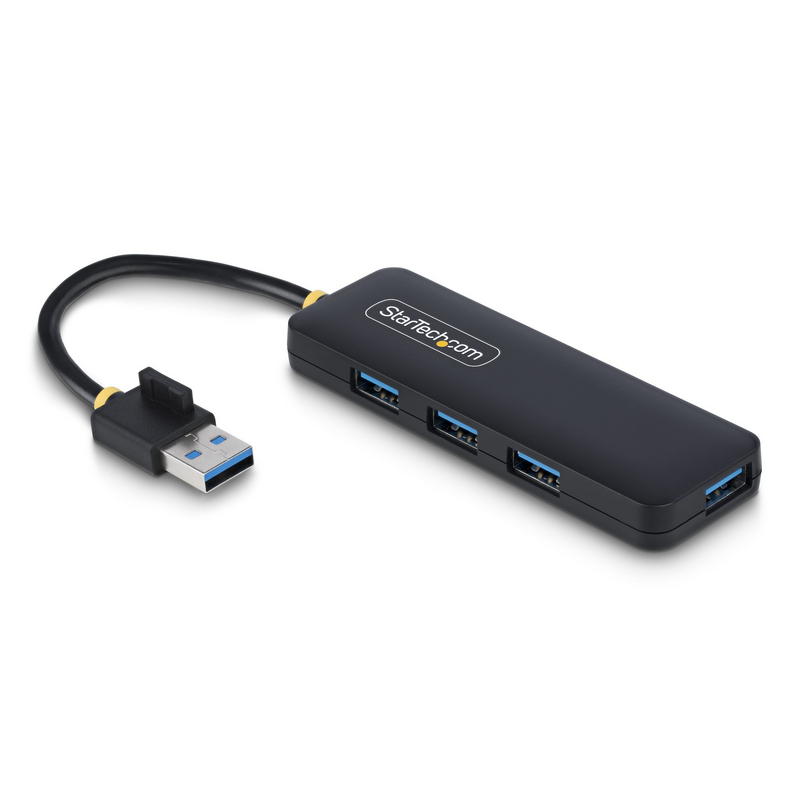 StarTech.com 4-Port USB-A Hub, 5Gbps, Bus Powered, Small Travel Mini USB Hub, Multi-Port USB 3.0 Splitter, Portable USB Hub, Ove